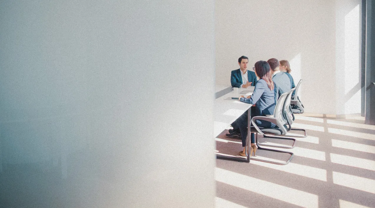 Business people sitting at a table