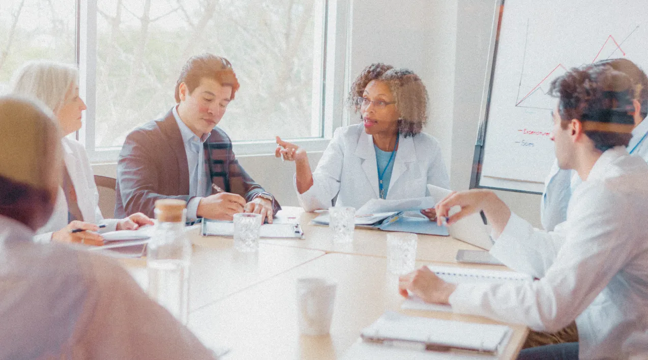 Healthcare professionals at a table